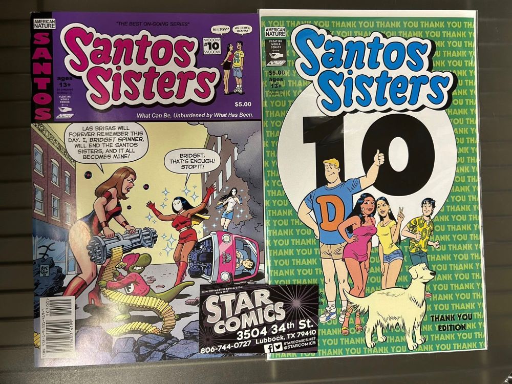 Santos Sisters #10 main cover and thank you variant 