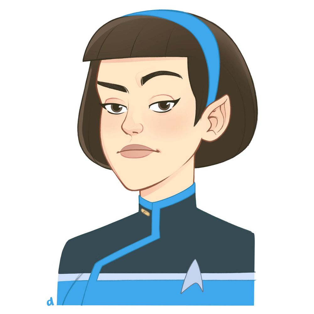 A digital portrait of T'Lyn from Star Trek: Lower Decks