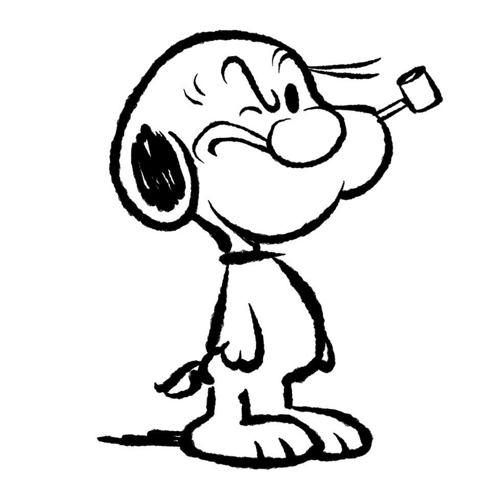 Snoopeye, a blend of Snoopy and Popeye.