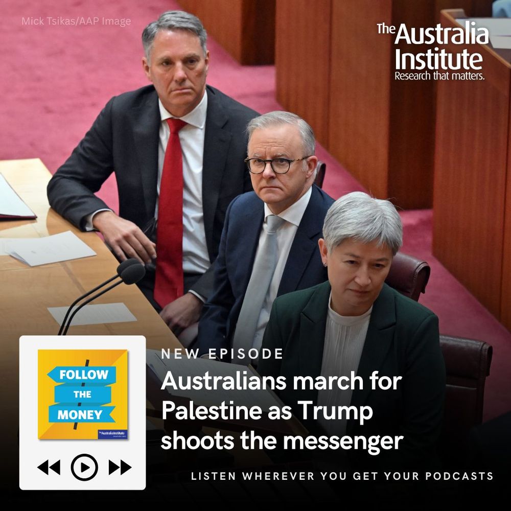 Photo of Richard Marles, Anthony Albanese and Penny Wong
NEW EPISODE | Australians march for Palestine as Trump shoots the messenger
Listen to the crossover special of Follow the Money and After America now via the link or wherever you get your podcasts.