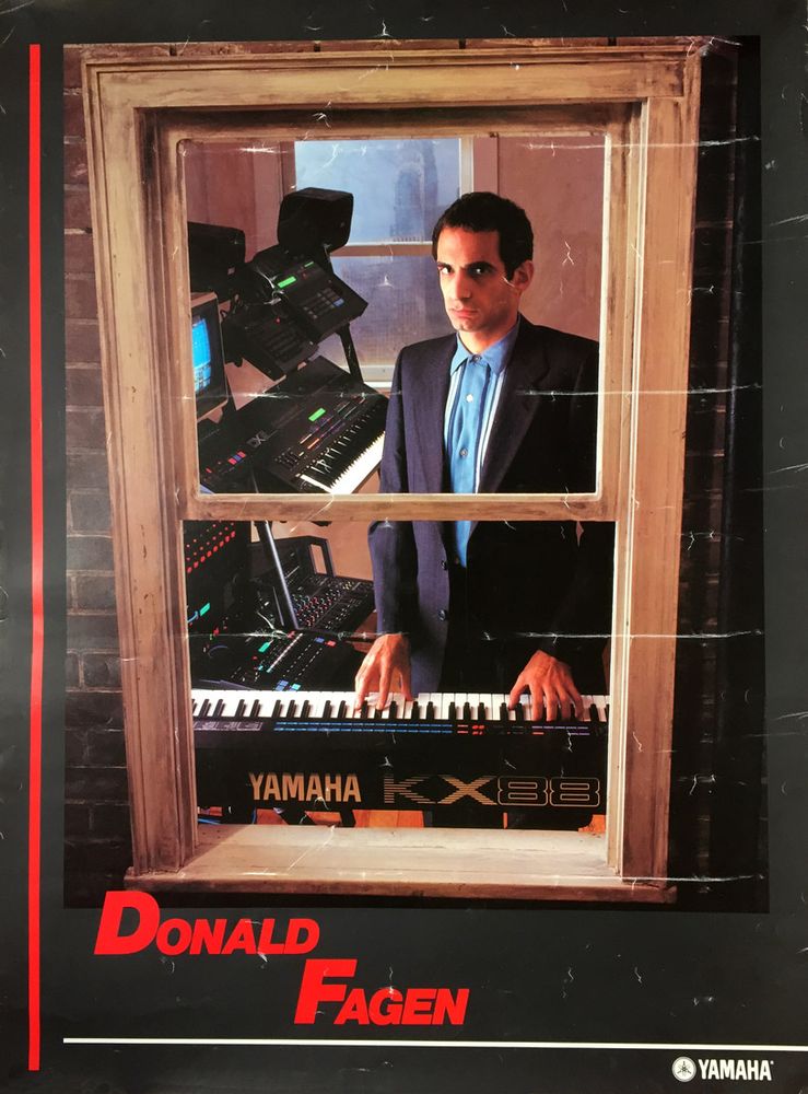 old donald fagen yamaha ad with him peering out a window