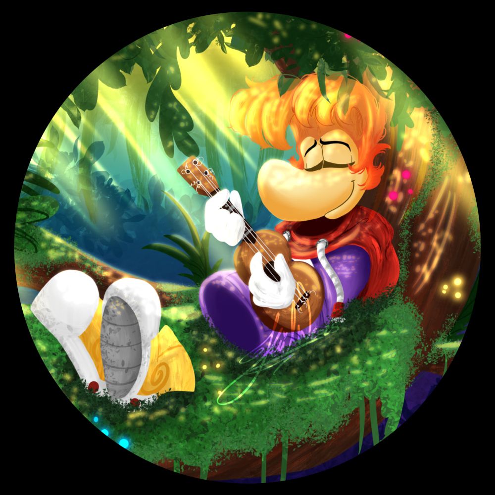 Now, this is a full blown piece, not just the bubble! But..I may tease you guys a bit and show the full drawing on the Anniversary! Hehe!! 
Hope this is good for the Art Challenge! (It's my first time entering something like this! And I wanted to make something special for Rayman's 30th Anniversary!) 