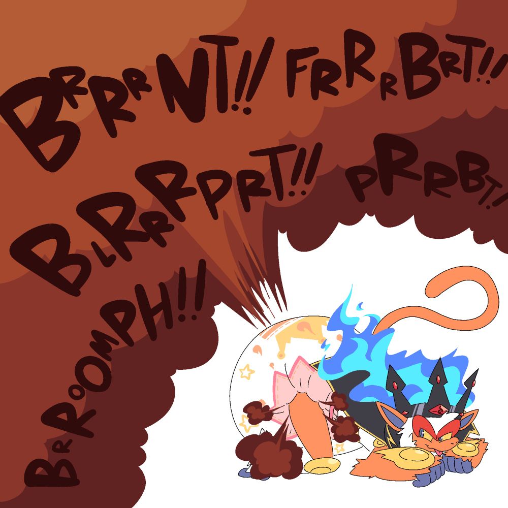 Now farting as chance sticks out his tongue teasingly 