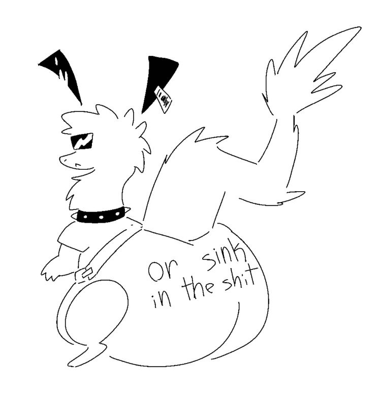 Diaper that says "or sink in the shit"