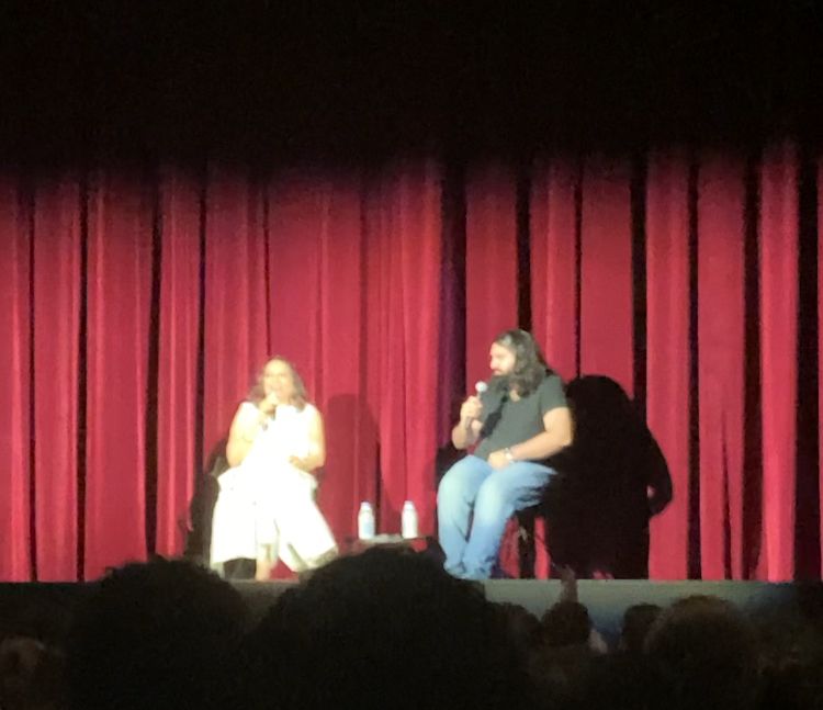 Mira Nair on stage after screening of Monsoon Wedding at the Paris Theatre