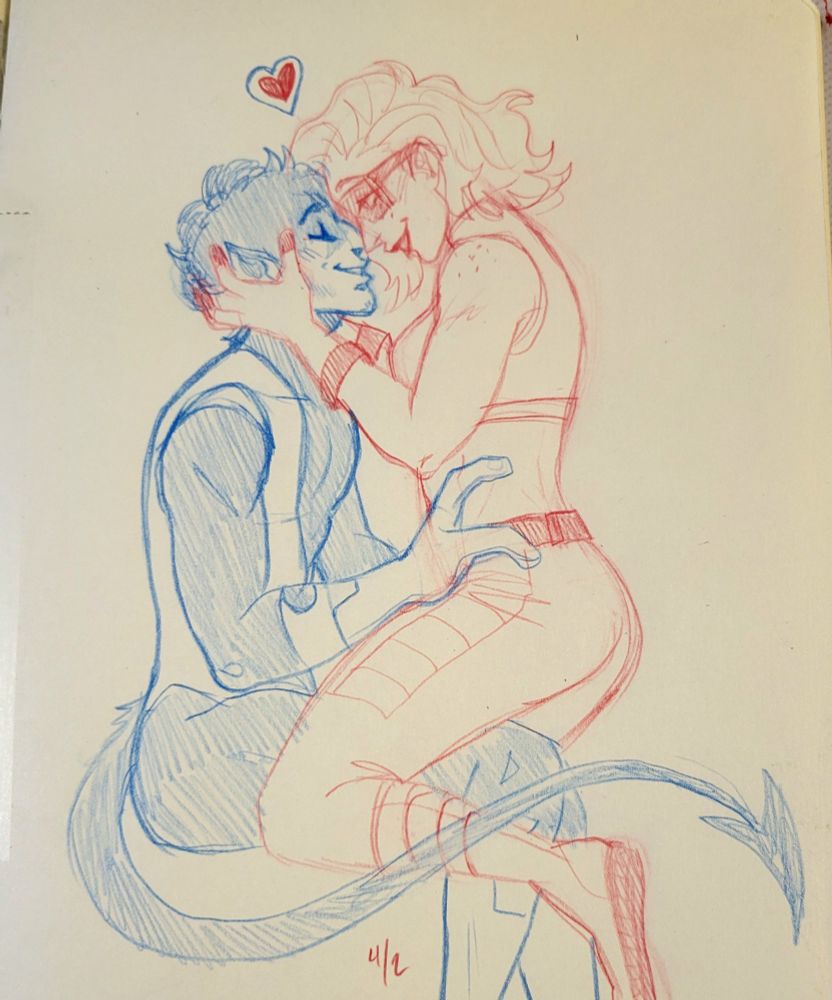 Faye and Kurt nuzzling in a romantic embrace.