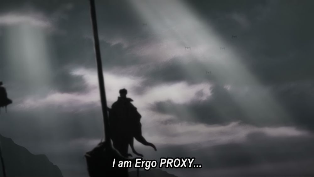Screenshot from the last episode of Ergo Proxy with the subtitles 