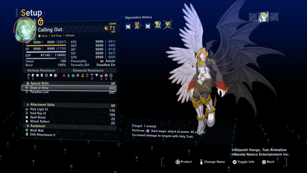 My Lucemon FM with all stats at 9999