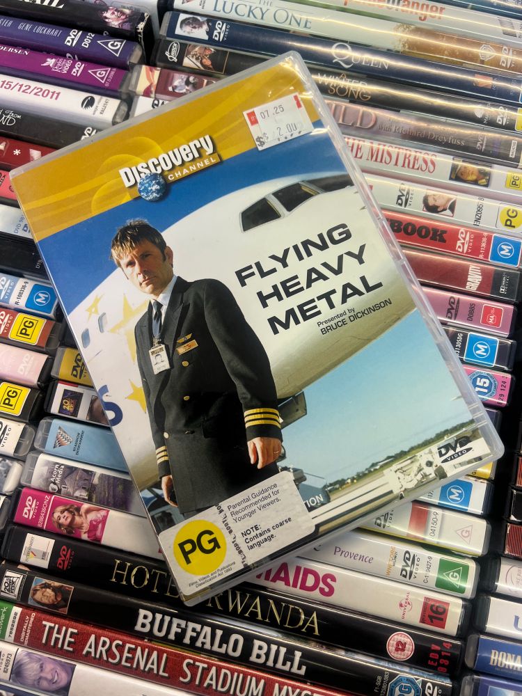 DVD of Discovery series Flying Heavy Metal hosted by Bruce Dickinson 