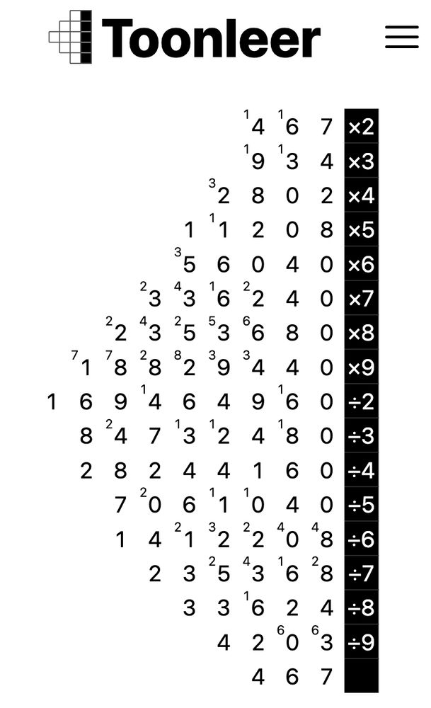 Toonleer.com math exercise