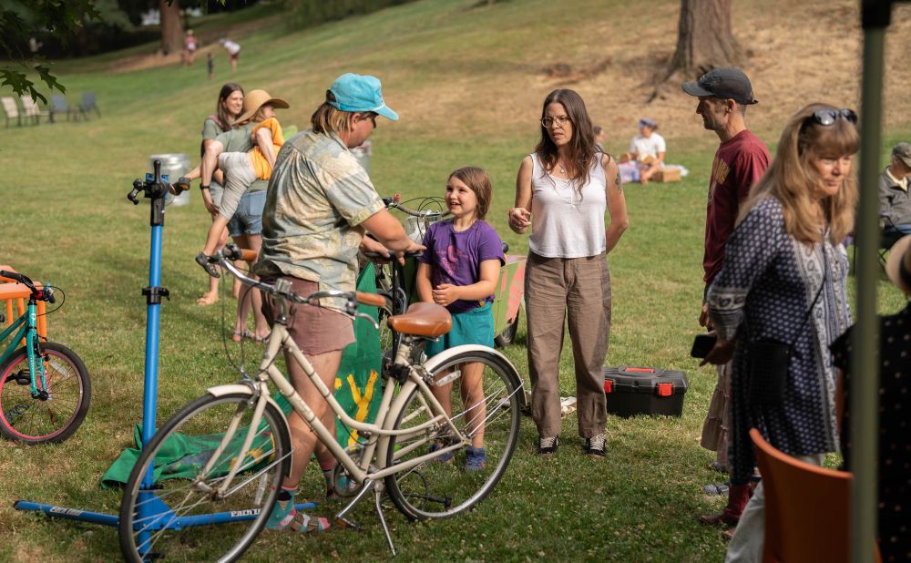 Bikes for Humanity fixing a kids bike