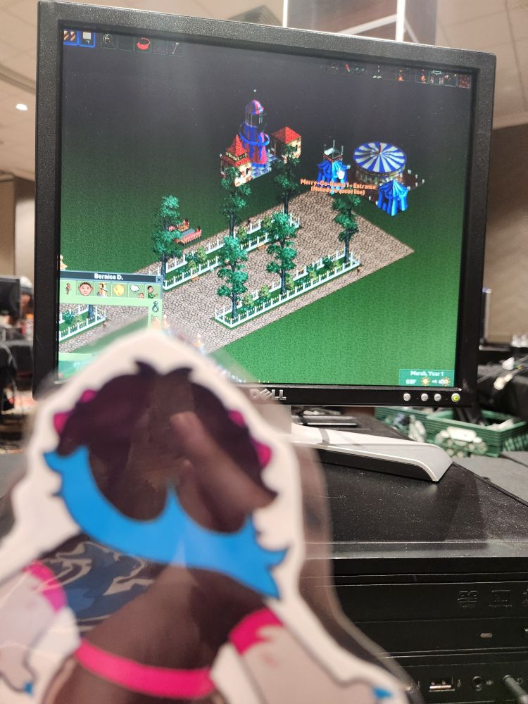 Cass overseeing the most fucked up park that I am cooking in roller coaster Tycoon