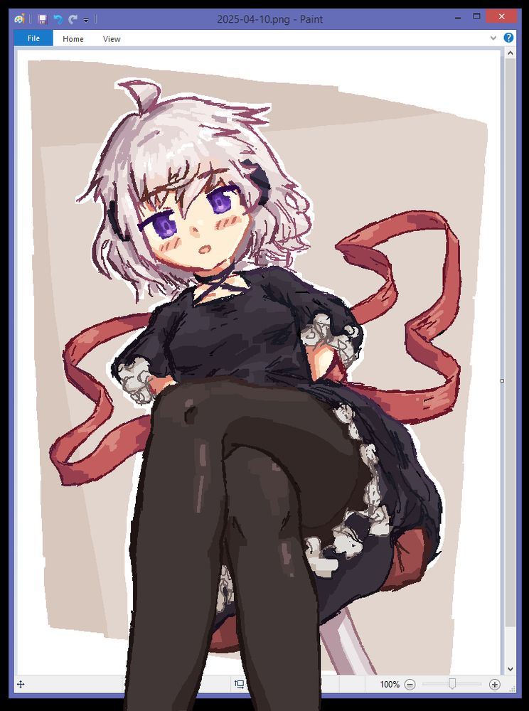 Kagari from Rewrite drawn in MS Paint 
I love my cute moon wife very much
