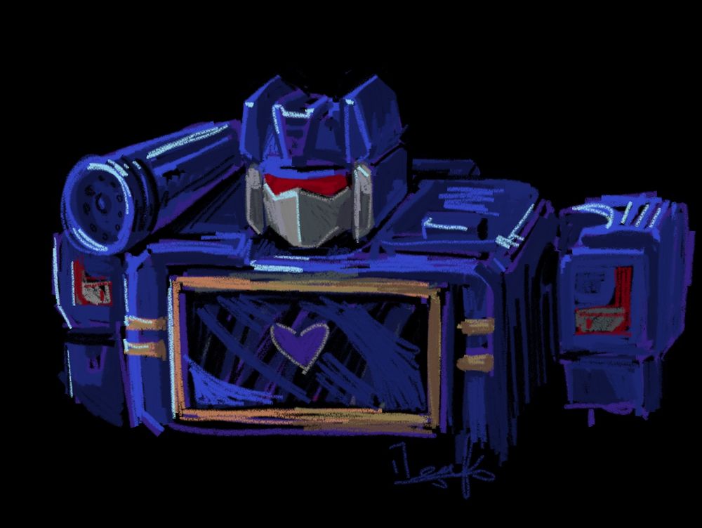 Transformers Soundwave art in a more sketchy coloring style