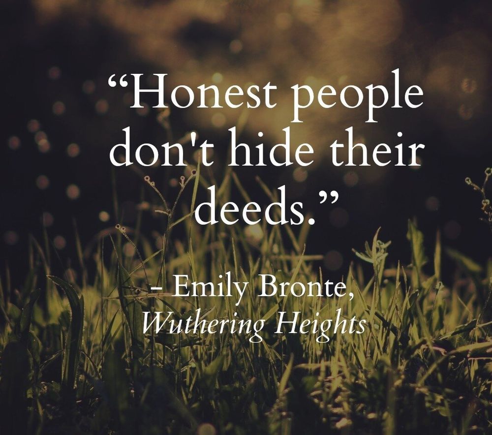 Emily Brontë on honest people