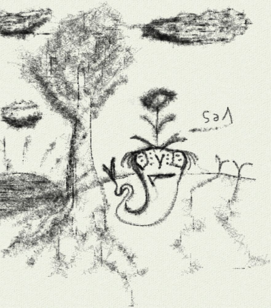 Why does the flower have an eye in the other image? 