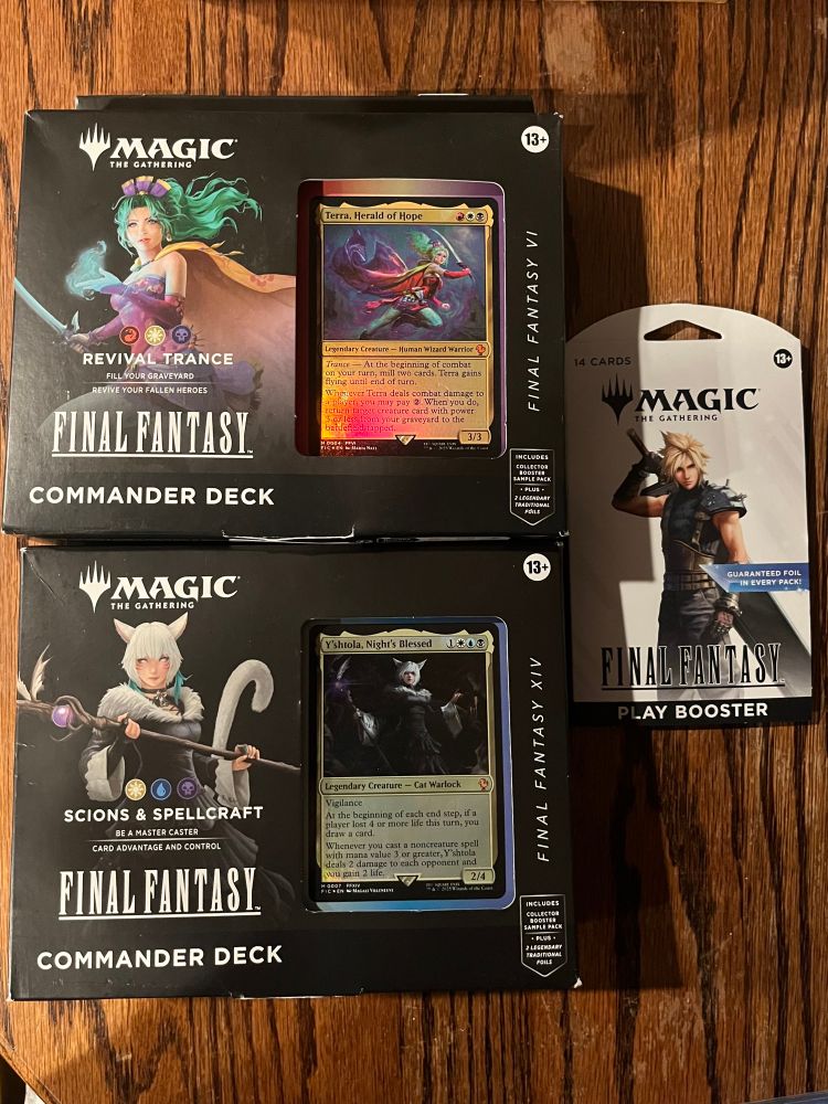 Magic the Gathering Final Fantasy Commander decks and booster pack