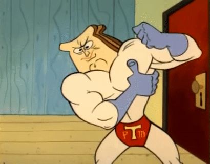 Powdered toast man shooting cinnamon out of his armpit via armpit farts