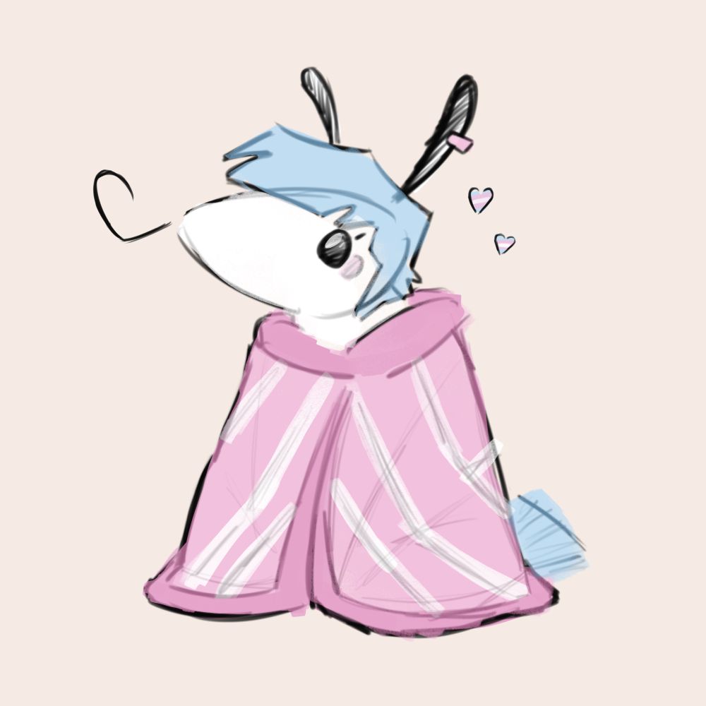 Noccvin with a color palet based on the trans flag