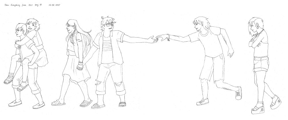 A group of friends walking