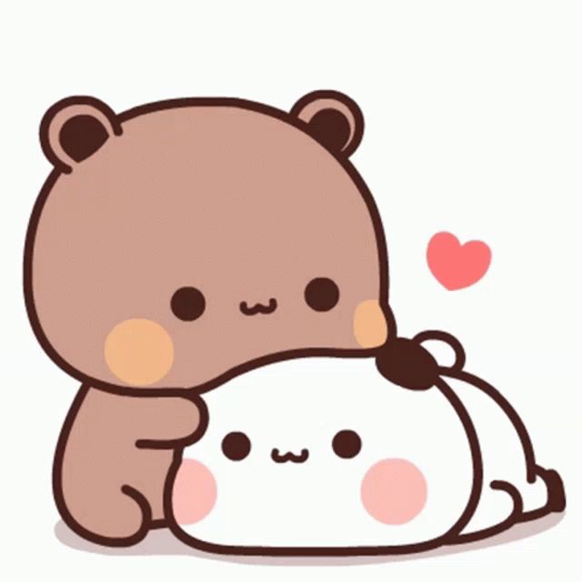 a brown teddy bear is hugging a white teddy bear