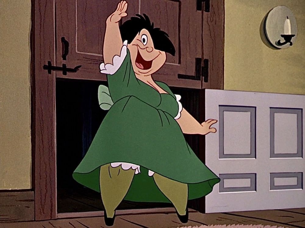 Short woman from Disney's Headless Horseman cartoon