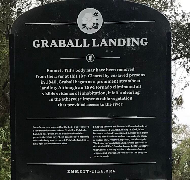 A bulletproof Emmett Till memorial. Riddled with bullet dents.