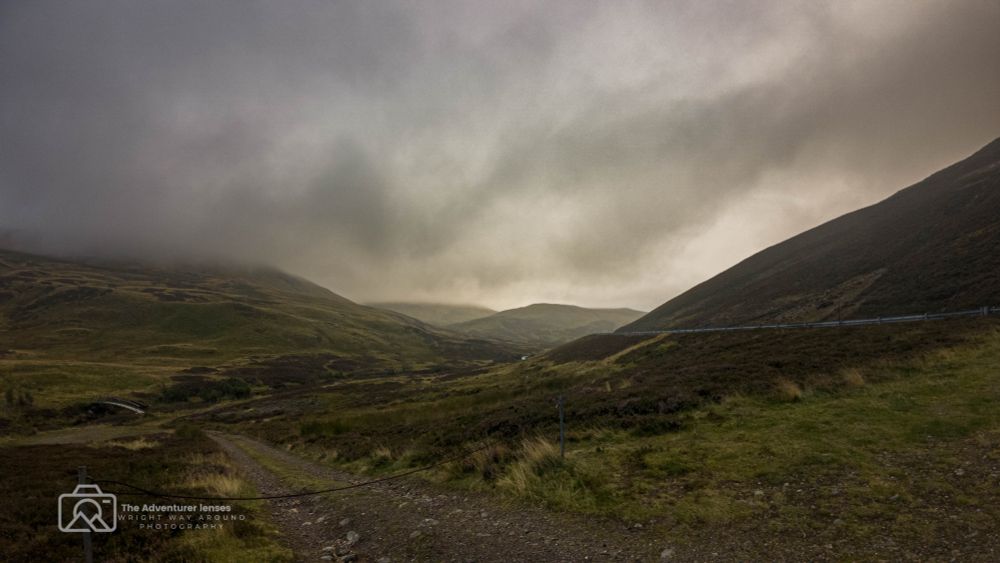 Not every Highland day is blue skies and sunshine—and that’s the beauty of it.
The rain brings out the raw, quiet drama of Glenshee. Hills draped in mist, peat-slick paths underfoot, and a stillness that stays with you.

Wild. Wet. Worth it.