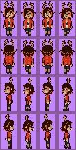 spritesheet of my dess. thought twitter would like it. feel free to use for anything, just tag me so I see. #dess #art #fanart #deltarune #deltarunefanart forgive me, idk how tags work on twitter Imaospritesheet of December Holiday. she's a tan reindeer with dark hair, streaked with red-orange highlights. she has bent horns and a blue nose, and tufts on her ears. she wears a reddish plaid shirt over a bluish crop top, with shorts in the same shade.