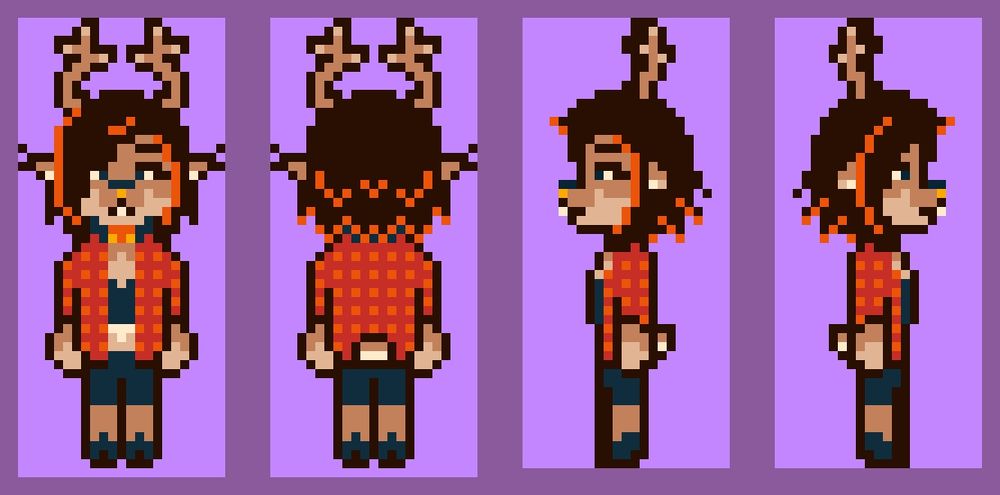 The same sprites, but these are an animated gif and not a static spritesheet. there are all four cardinal directions.