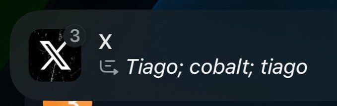 apple intelligence summary for twitter notifications: Tiago; cobalt; tiago