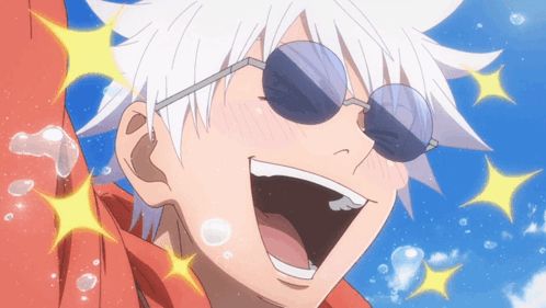 a cartoon character wearing sunglasses and a red shirt is laughing