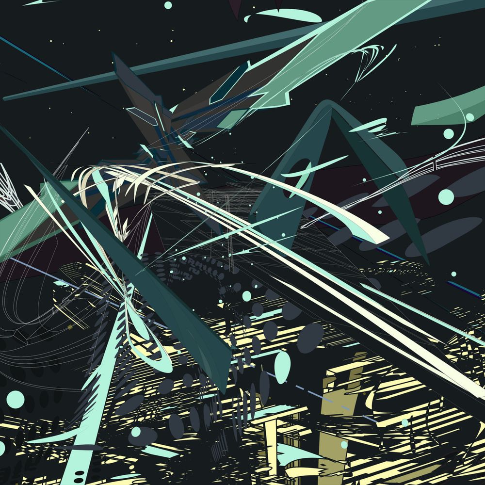 green, yellow, and grayscale streams of swirling, quasi-cybernetic line art.

cover art for the bas relief album 'what if the ground was itself nebulous'

art by robert voyvodic