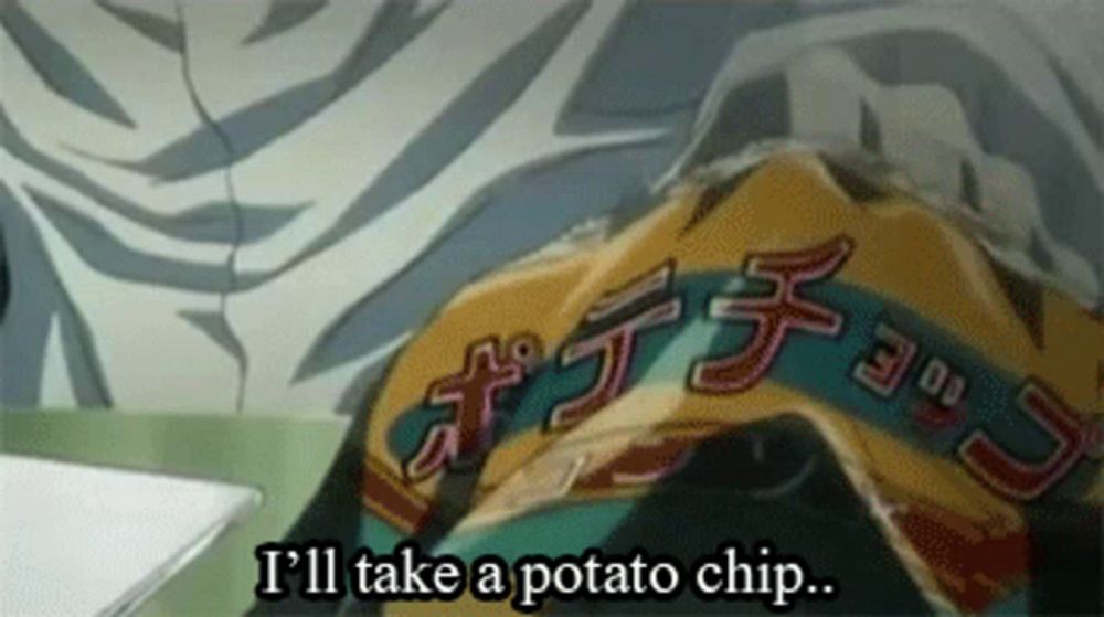 a bag of potato chips that says " i 'll take a potato chip " on it