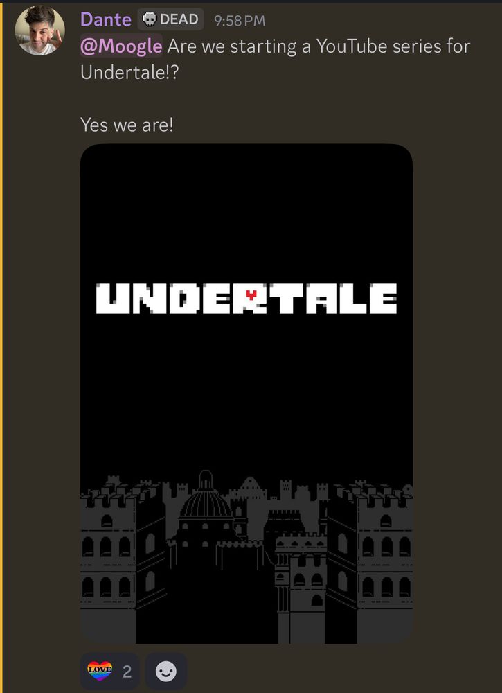 Dante announces he’ll be playing Undertale for a YouTube series!