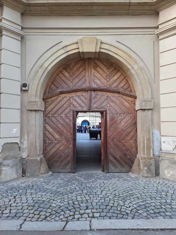Medieval door with another door in it