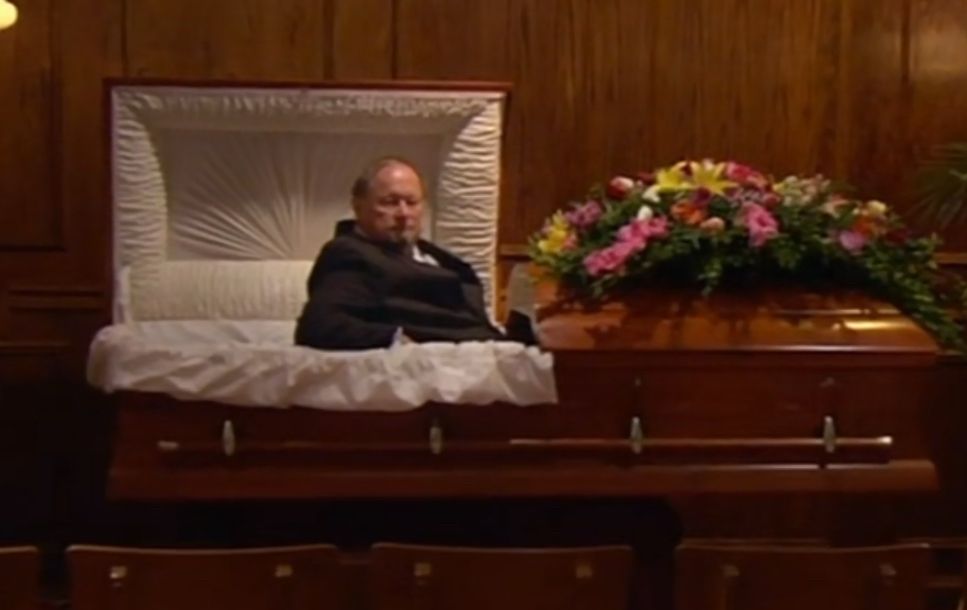 Man getting up a casket ⚰️ 