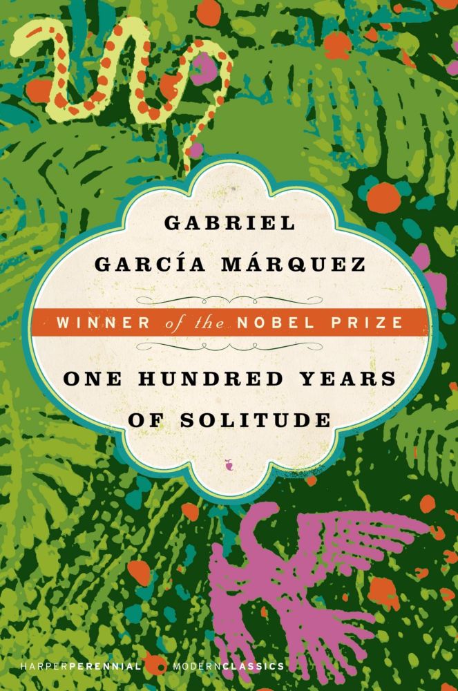 Cover of the book One Hundred Years of Solitude by Gabriel Garcia Marquez. 
