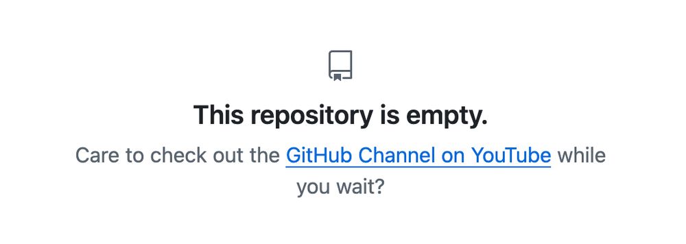 This repository is empty.

Care to check out the GitHub Channel on YouTube while you wait? 