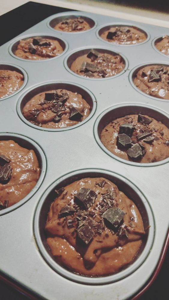 Muffins au courant avant cuisson