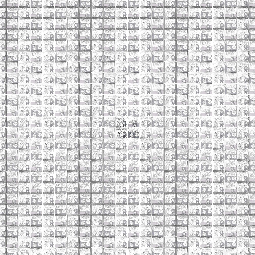 The comic, zoomed out even further to show it repeating itself endlessly