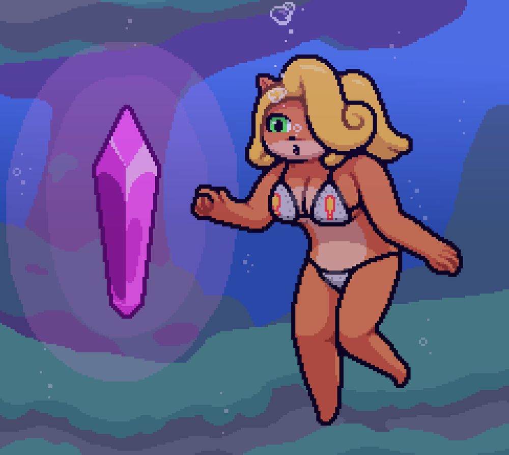 Alternate version of the pic with the bikini swapped out for one styled after the metal '!' crates. The design is mostly the same besides the colour change and the 'bolts' added to it