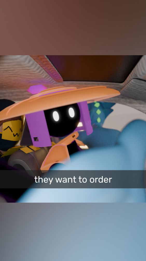 alizard, Soda, and I's characters in a car. Soda in the driver's seat and alizard reaching over out the window with their tail up in the camera, and me sitting in the back seat, with the caption "they want to order"

"FREE // Honda E (Detailed Interior) 2021" (https://skfb.ly/onCrI) by Alex Murias is licensed under Creative Commons Attribution (http://creativecommons.org/licenses/by/4.0/).