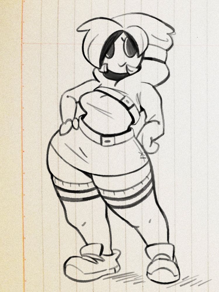 Sketch of the shy gal from super Mario drawn art by me meta metadata woooooo