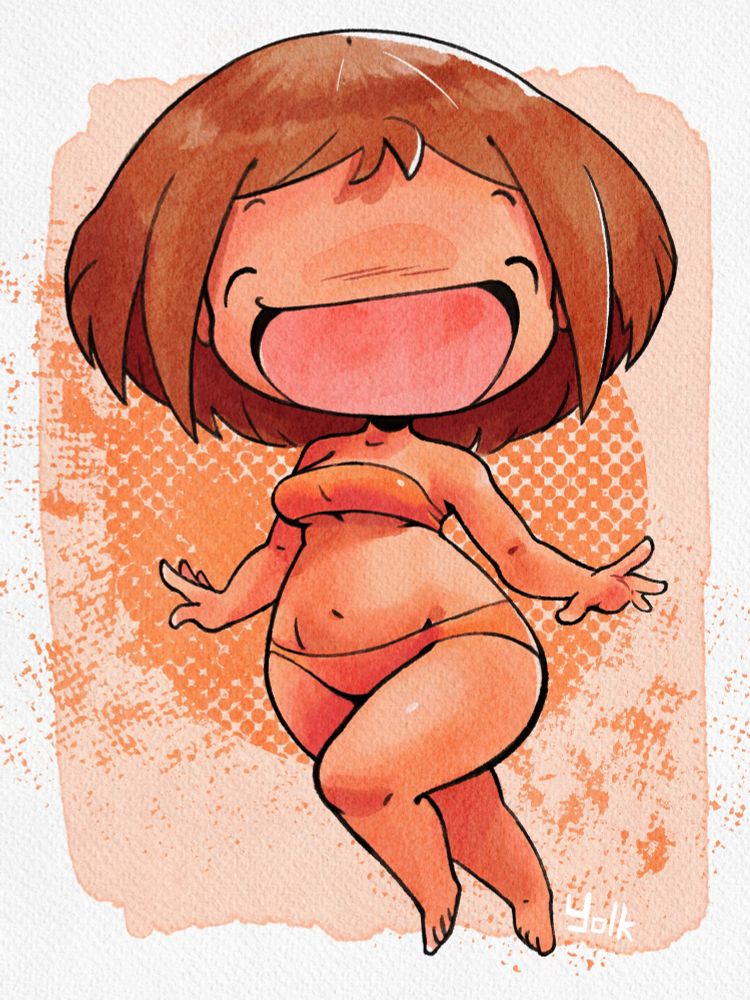 Watercolor digilat illustration of Marina fro puzzle bobble
