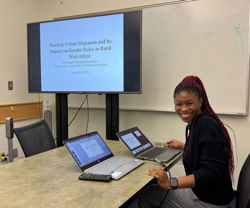 OU graduate student presenting a powerpoint