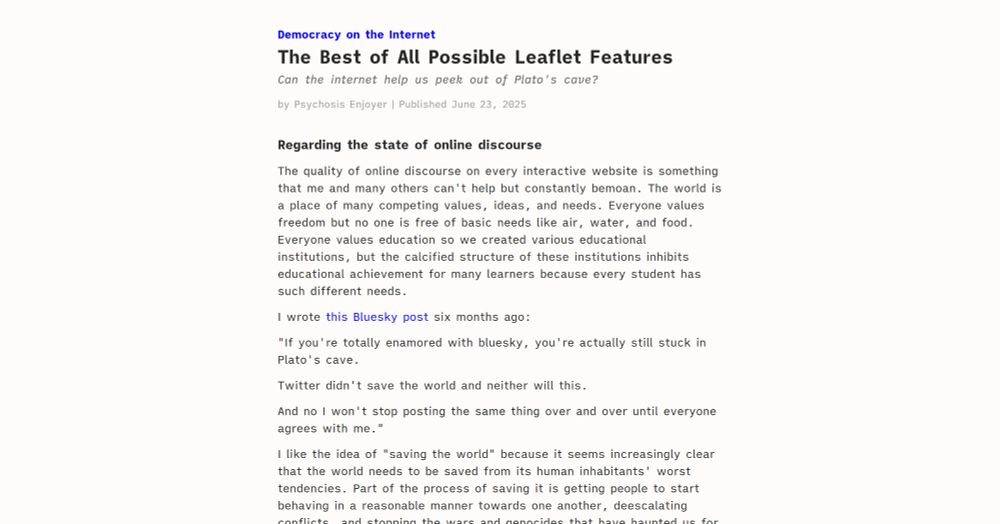 The Best of All Possible Leaflet Features - Democracy on the Internet
