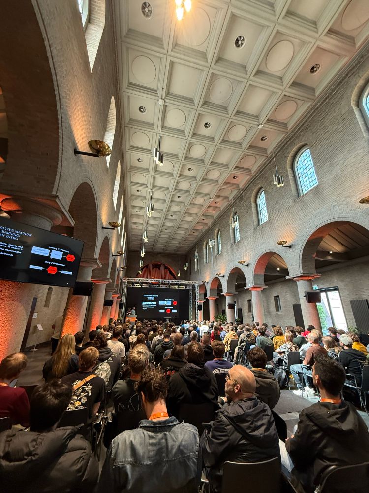 Image shows a chapel packed during the Everything Procedural Conference at the University of Breda in the Netherlands.