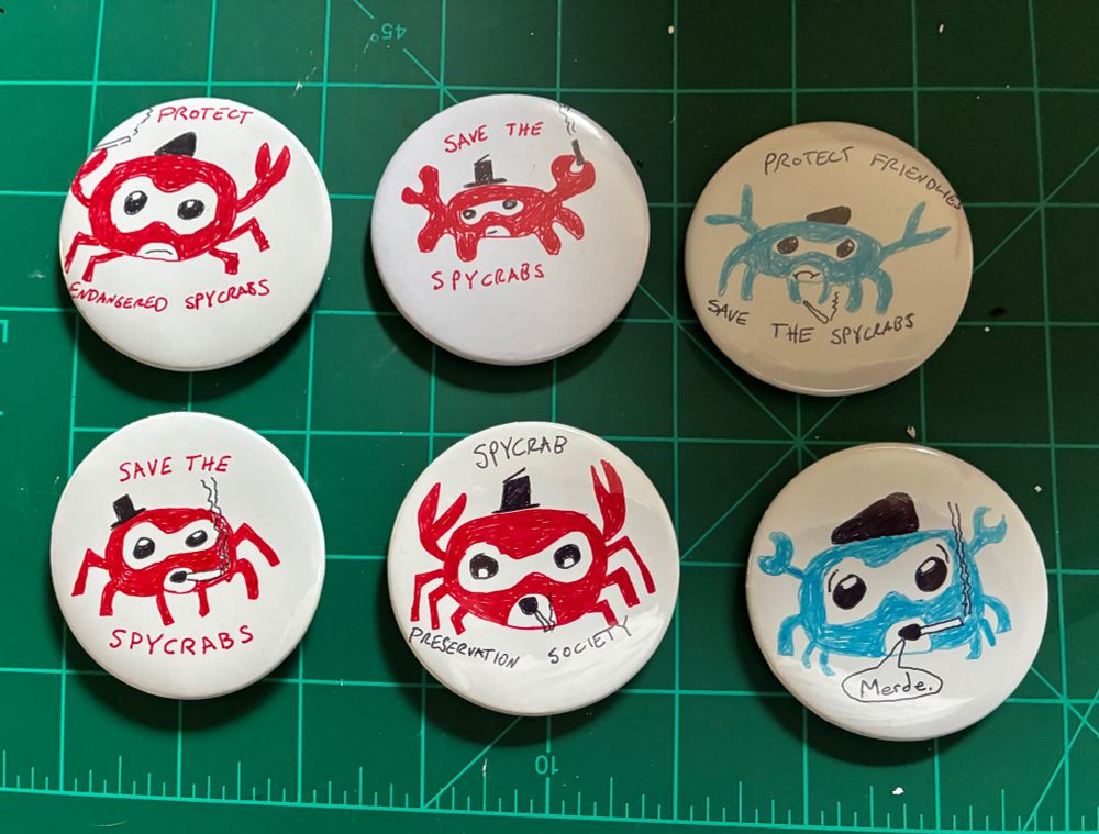 Custom pins depicting the character Spy from Team Fortress 2