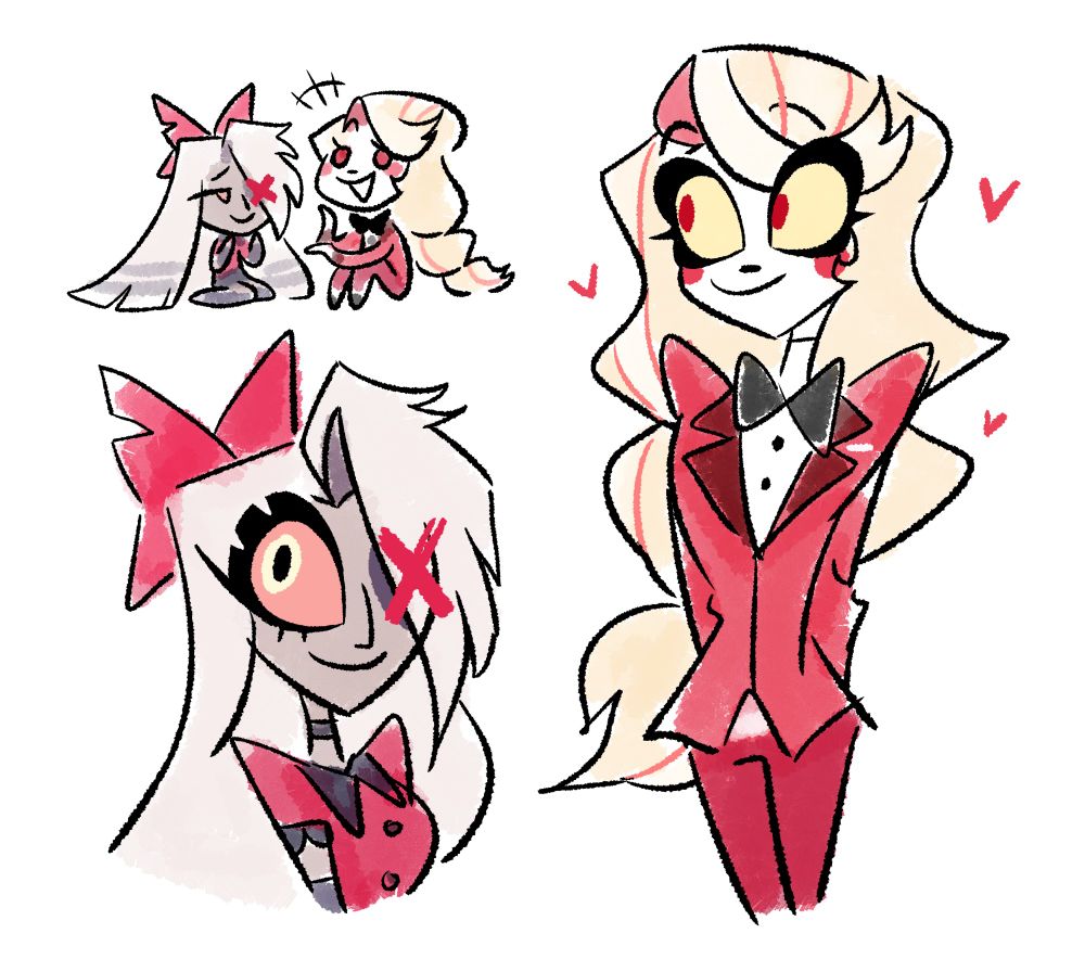 cartoony doodles of a lesbian couple